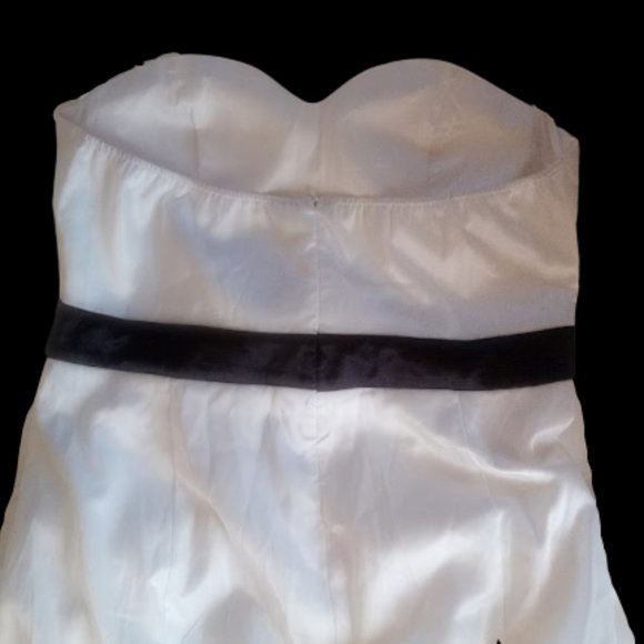 Black and White Satin Strapless PROM Dress Fits Size 18 or 1X NEW NWT - Picture 6 of 7